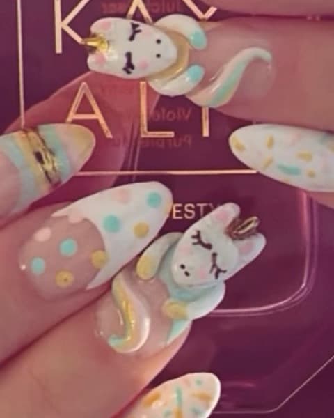 Birthday Unicorn press-on nail set